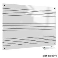 Whiteboard Glass Solid Music Bars 60x90 cm