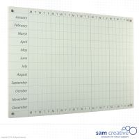 Whiteboard Glass Year Planner Mon-Fri 45x60 cm