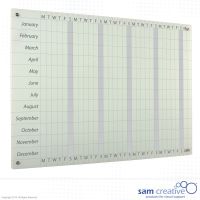 Whiteboard Glass Year Planner Mon-Sat 90x120 cm