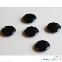 Whiteboard magnet 30mm round black (set 5)